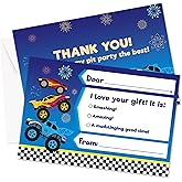 RYSMH Kids Thank You Cards, Race Car Themed Fill In The Blank Thank You Notes With Envelopes, 20 Pcs Racing Greeting Cards For Birthday Party, Baby Shower, Wedding, Party Decor Favor -11
