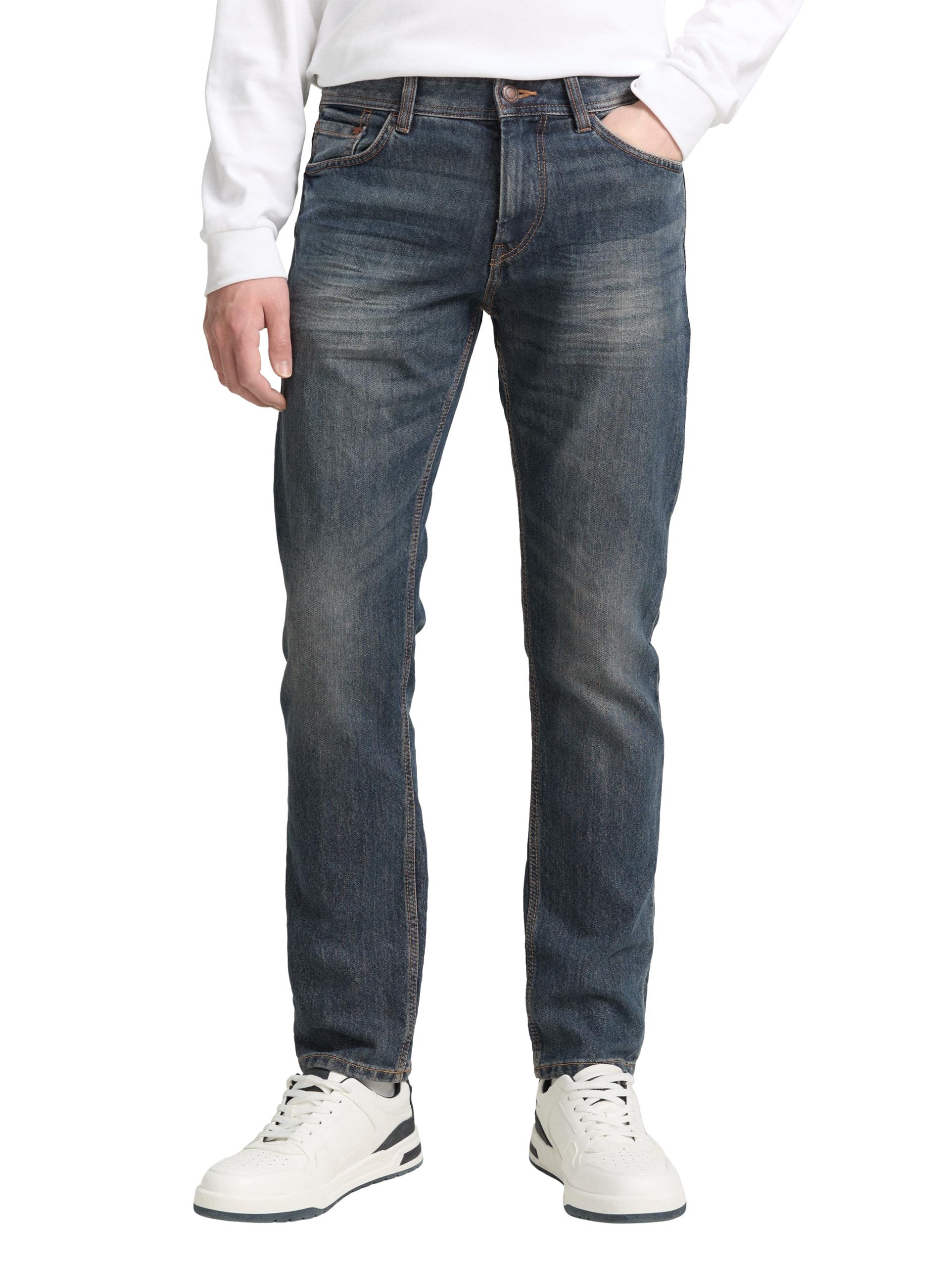 TOM TAILOR Herren Marvin Straight Jeans, 10281 - Mid Stone Wash Denim, 36/30