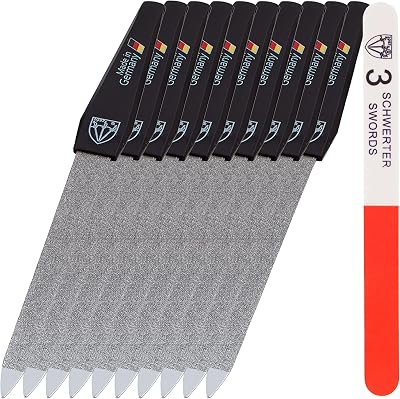 3 Swords Germany Double Sided Sapphire Nail File Set 10 Pieces 3-Way Buffer