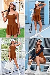 Ekouaer Womens Summer Sleeveless Workout Rompers