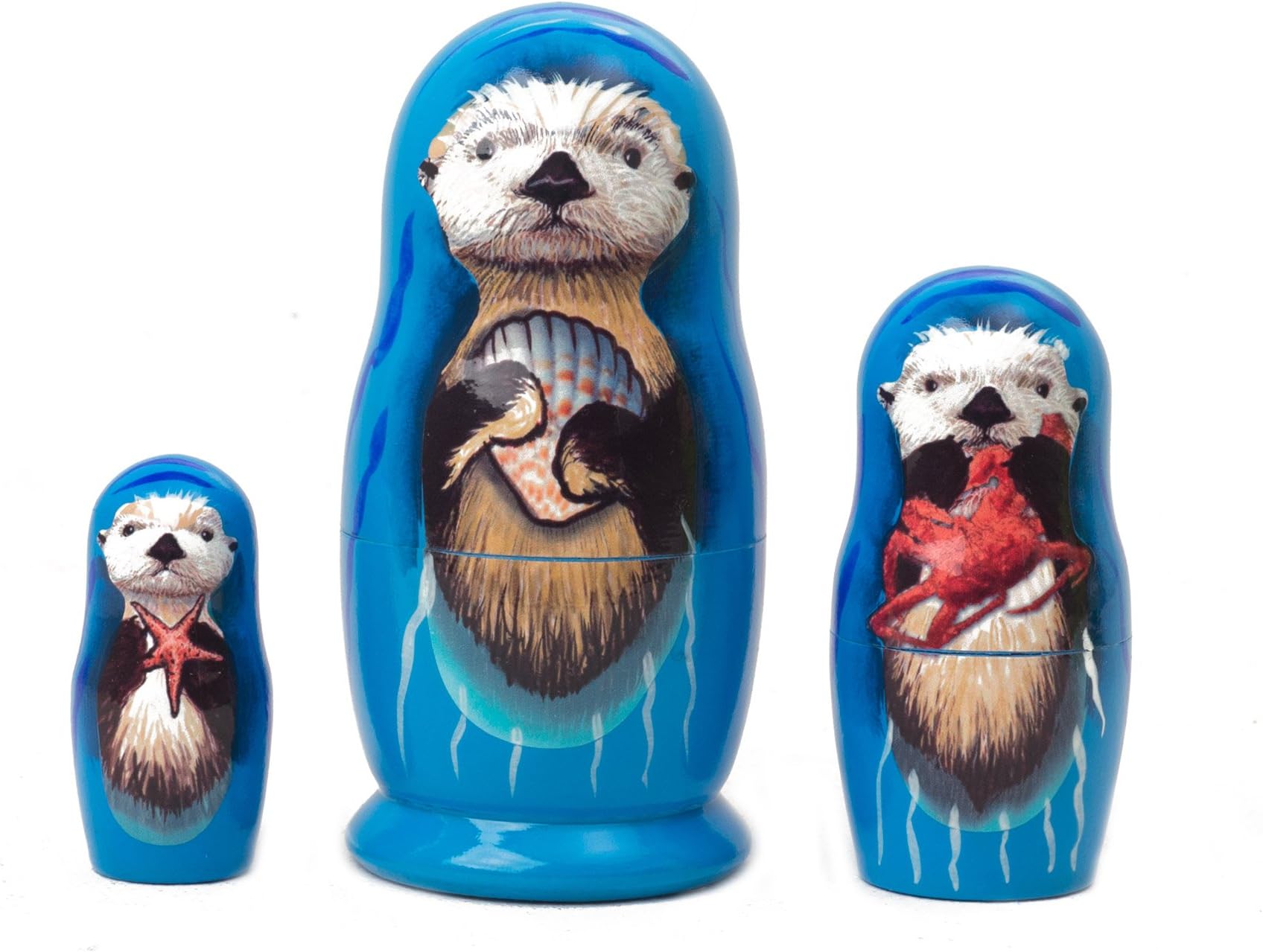Golden Cockerel Otter Nesting Doll 3pc. /3. 5"