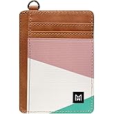 MOGEWOE Credit Card Holder Wallet for Women Slim Minimalist RFID Blocking Leather Elastic Front Pocket Wallet