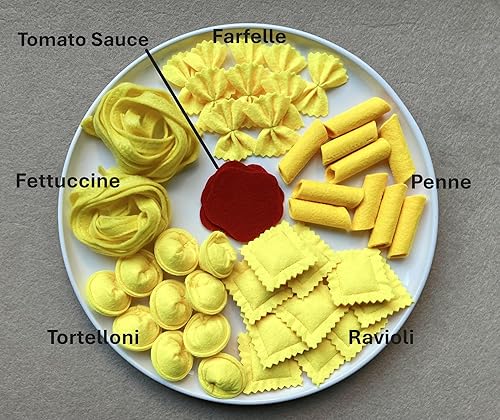 Pasta Set/Handmade Felt Play Food for Toddlers Kids/Pretend Play
