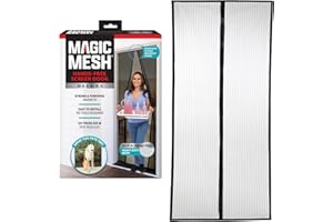 Magic Mesh Deluxe, Black | Magnetic Screen Door, Heavy Duty, Magnetic Closure, Door Net, Patio Screen, Sliding Door Screen, Bug Screen for Doorways, Kid & Pet Friendly | Size 39" x 83" (Pack of 1)