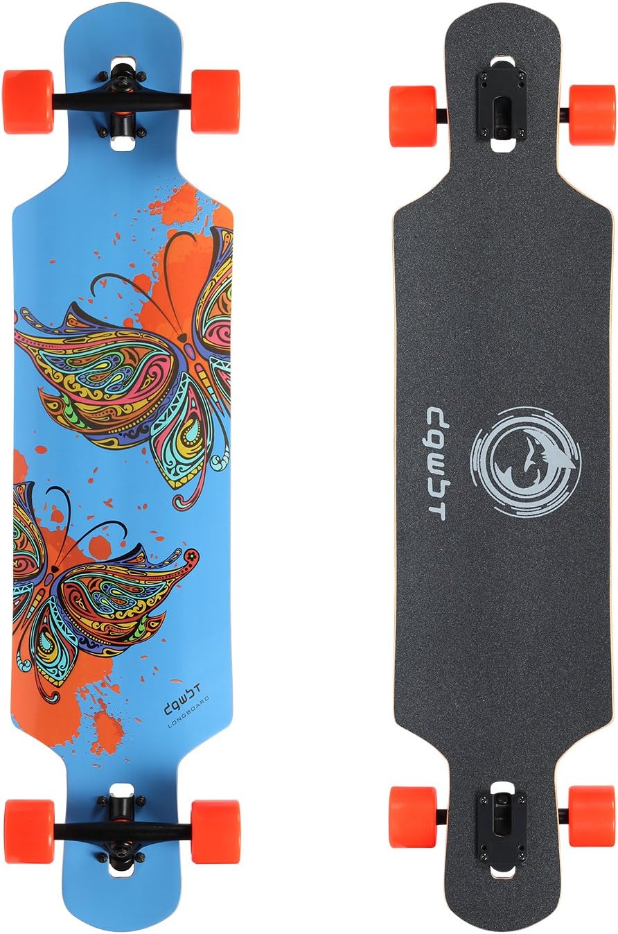 DGWBT Bamboo Maple 41 inch Drop Through Longboard Skateboard Complete