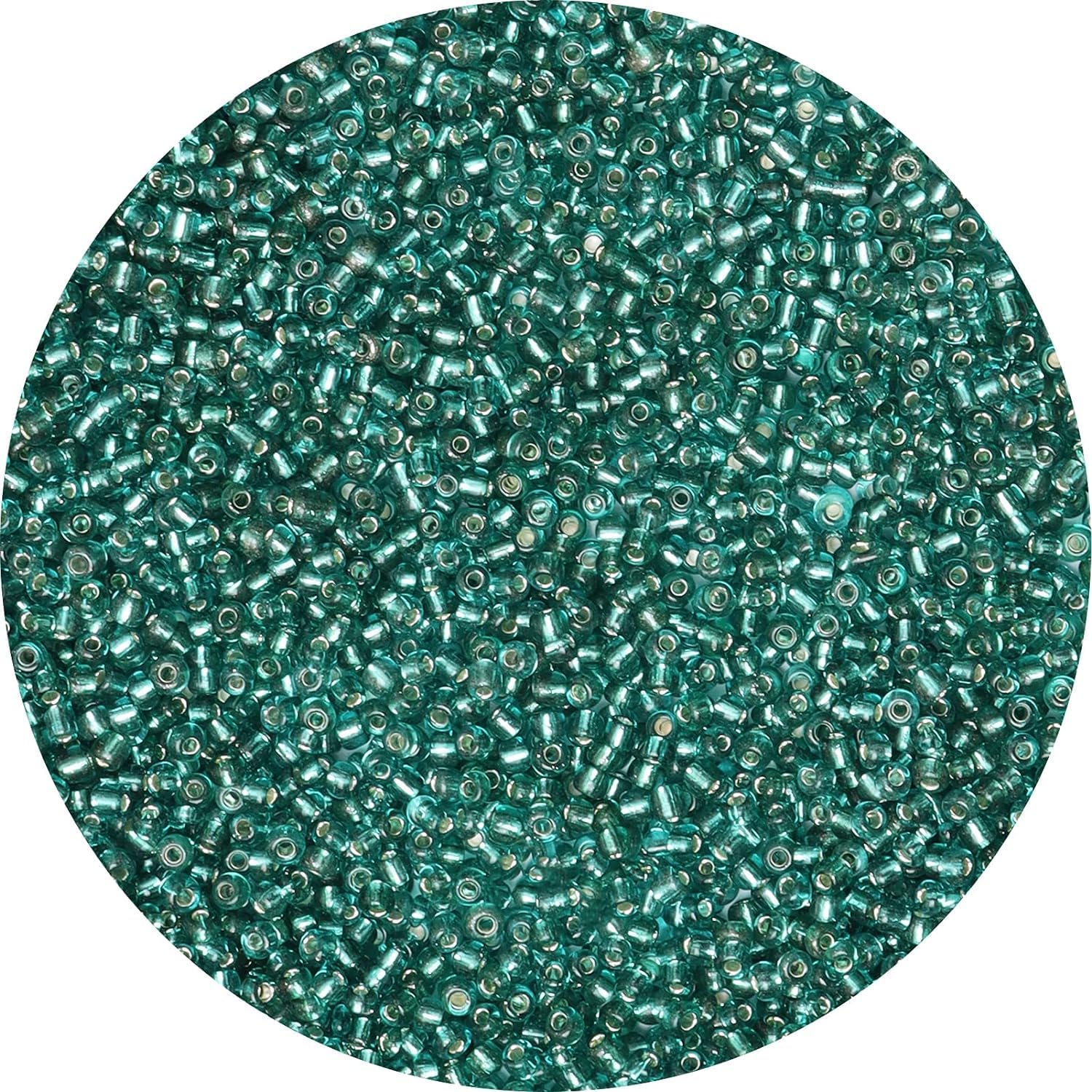 5000PCS 3mm Dark Green Glass Seed Beads for Bracelet Making,Small Pony Craft Beads for Jewellery Making,DIY Necklace Earring Keychain and Crafting