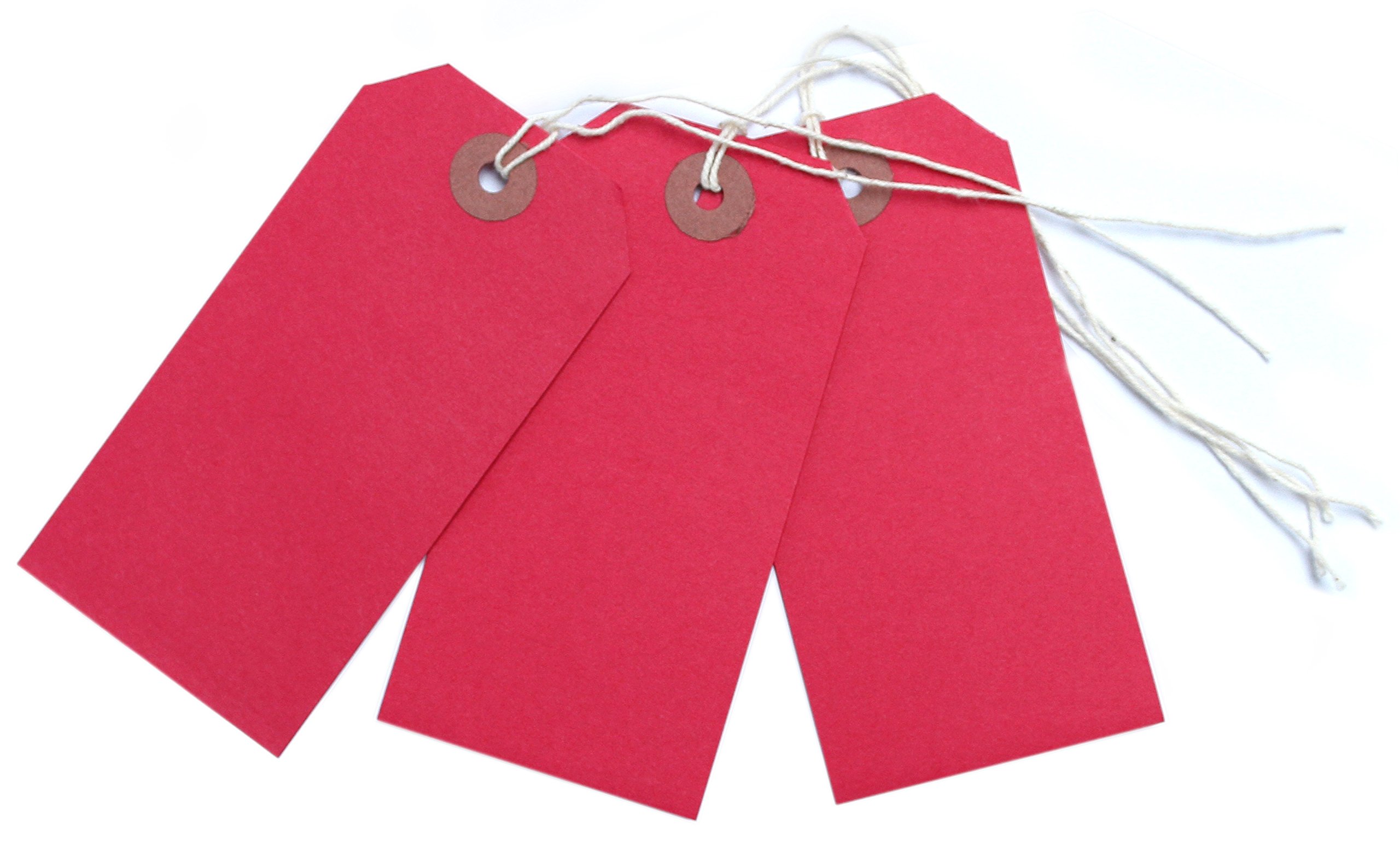 100 Red Luggage Labels Gift Strung Tags Cotton String Reinforced