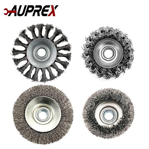 AUPREX 6-Pack Wire Wheel Set For Angle Grinder - 4" Wire Wheels & 3" Wire Cup Brushes, Knotted Carbon Steel For Removing Rust, Paint, Welds | 5/8-11 Arbor - View #8