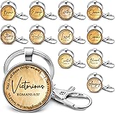 Equsion 24 Pcs Christian Keychains Mini Bible Keychains with Verse Church Religious Keychain Gifts for Easter Party Favors (Brown)
