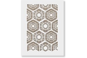 STENCIL REVOLUTION Scandinavian Geometric Pattern Wall Stencil - Modern Accent Wall & Floor Stencil for Wallpaper Look