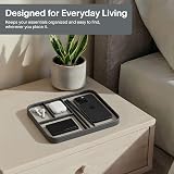 Nordik Leather Valet Tray Pebble Black Medium Vegan Leather 24x20 cm view 6