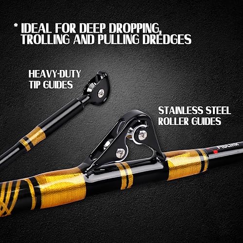 Amazon.com : Fiblink Saltwater Fishing Rod 2 Piece Bent Butt Trolling Rod Deep Sea Roller Rod Big Game Conventional Boat Fishing Pole(50-80lbs/80-120lbs,5'6"/6') : Sports & Outdoors in Dubai - UAE | Whizz Amazon.com : Fiblink Saltwater Fishing Rod 2 Piece Bent Butt Trolling Rod Deep Sea Roller Rod Big Game Conventional Boat Fishing Pole(50-80lbs/80-120lbs,5'6"/6') : Sports & Outdoors in Dubai - UAE | Whizz