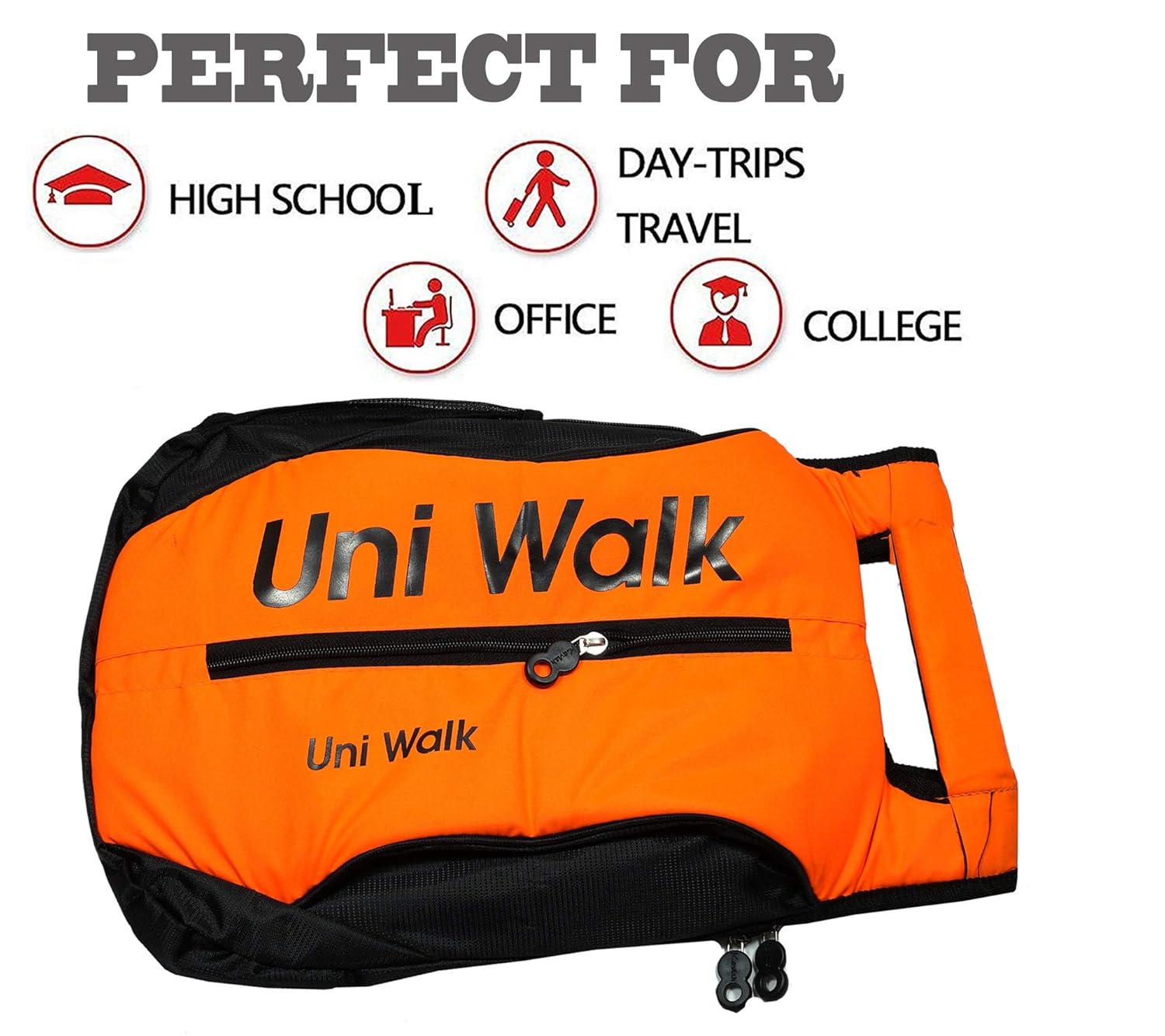 nisun men's nylon backpack (uniwalk college backpack - orange)