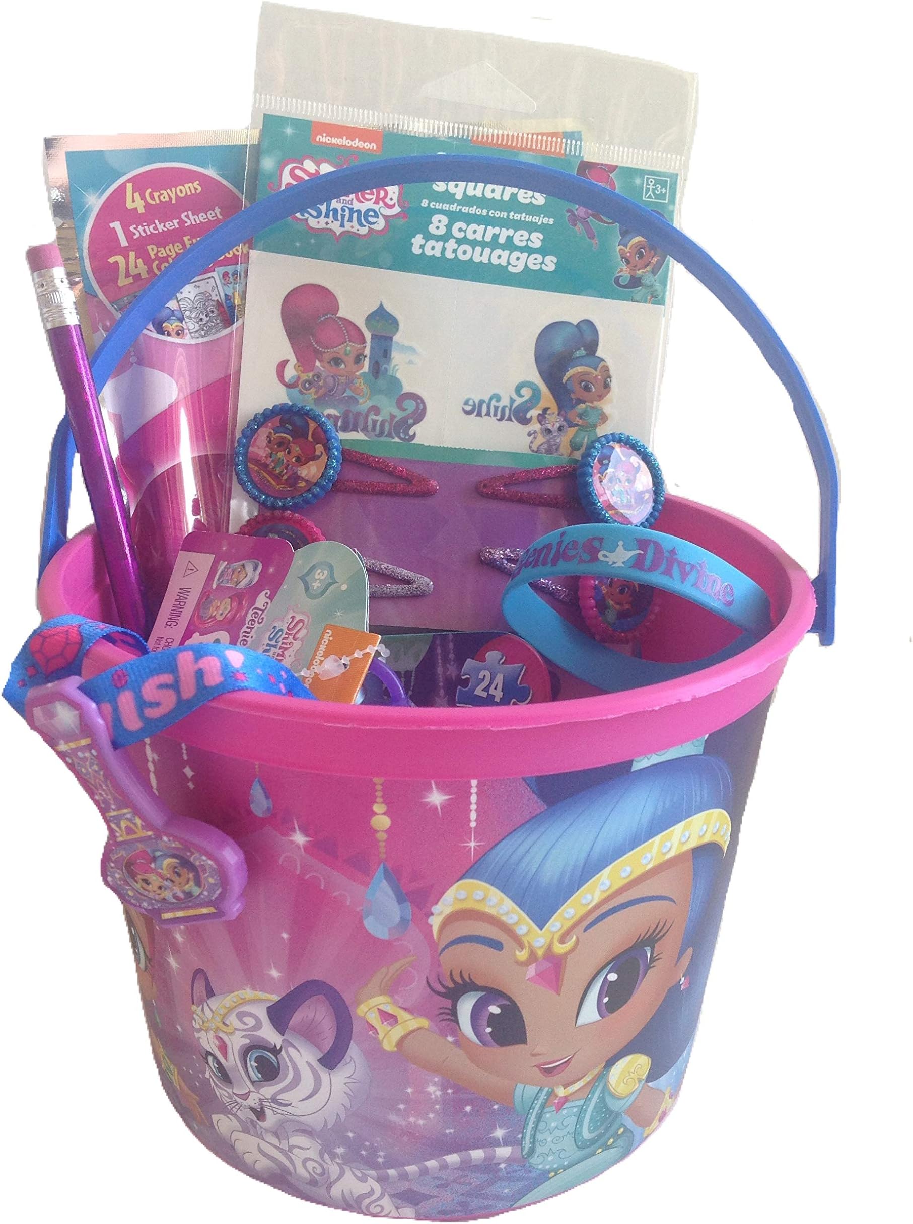 FabFinds4U Shimmer and Shine Small 4.5" Bucket of Fun Toy Gift Set