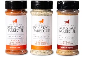 FIORELLA'S JACK STACK BARBECUE Jack Stack Barbecue Dry Rub Seasoning Variety Pack - All Purpose, Steak, Poultry & Meat Seasonings - Kansas City Spice 3 Pack - for Chicken, Steak, Ribs, Vegetables, Seafood, and More (7oz Each)