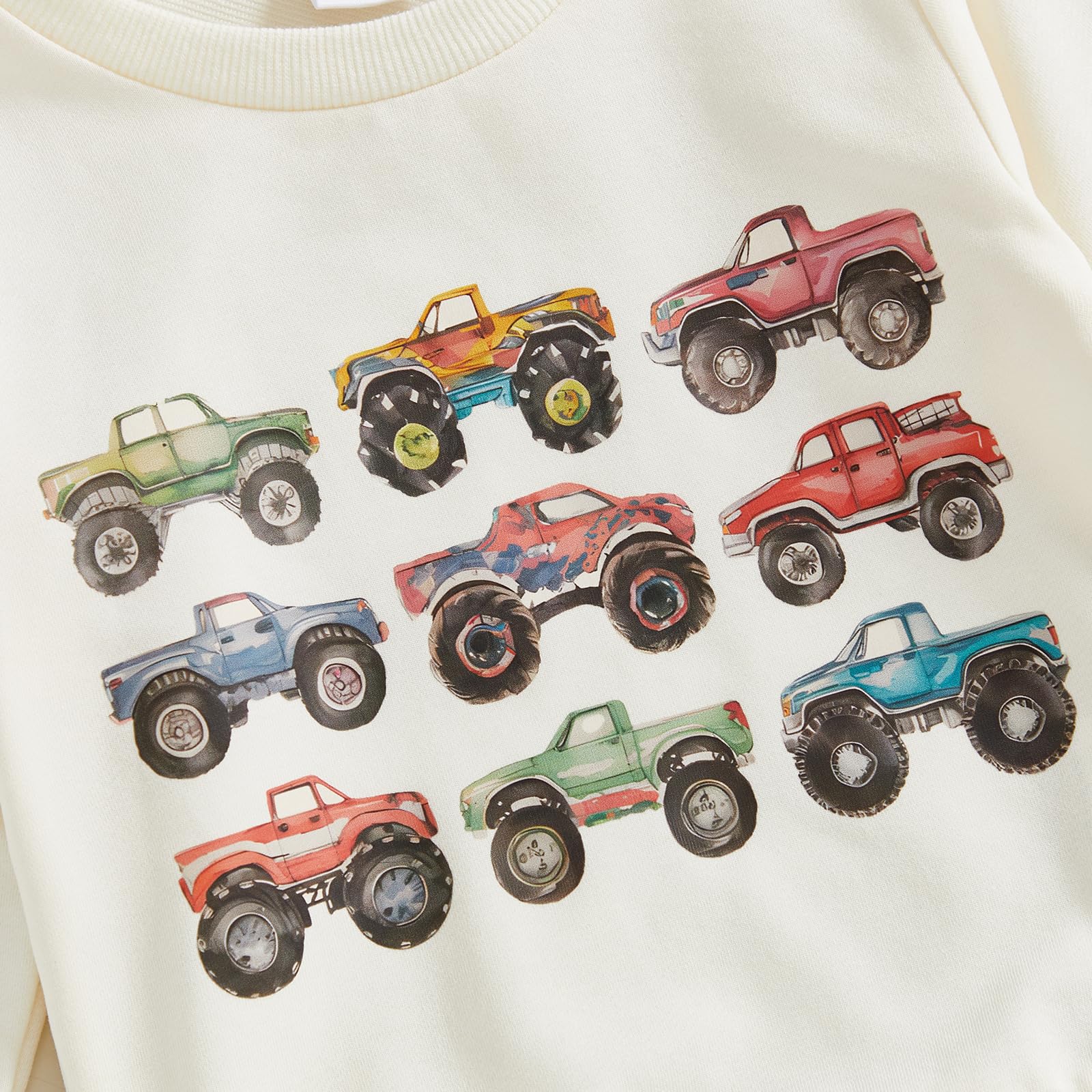 Frietlebird Toddler Baby Boy Fall Winter Clothes Crewneck Sweatshirt Long Sleeve Trucks Shirt and Pants Cute Boys Outfits