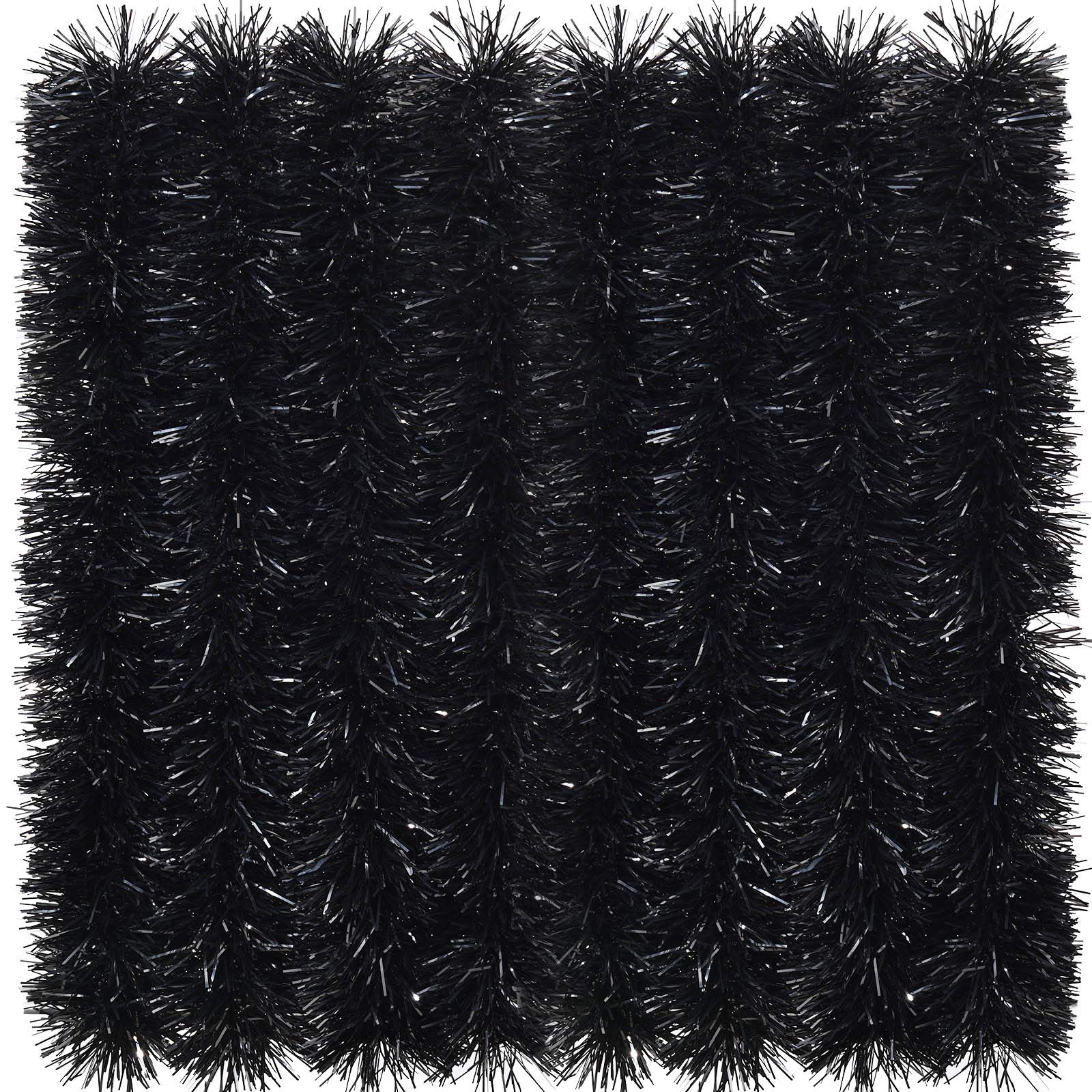 EBOOT 32.8 Feet Christmas Tinsel Garland Metallic Tinsel Garland Shiny Hanging Christmas Tree Decoration Wreath Wedding Xmas Party Supplies (Black)