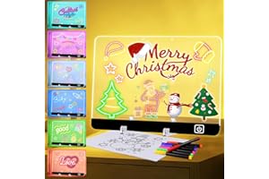 Jsvacva 16“ LED Note Board with Colors, 5 Modes & 7 Colors Acrylic Dry Erase Lumiboard Board for Kids, Glowing Acrylic Drawin