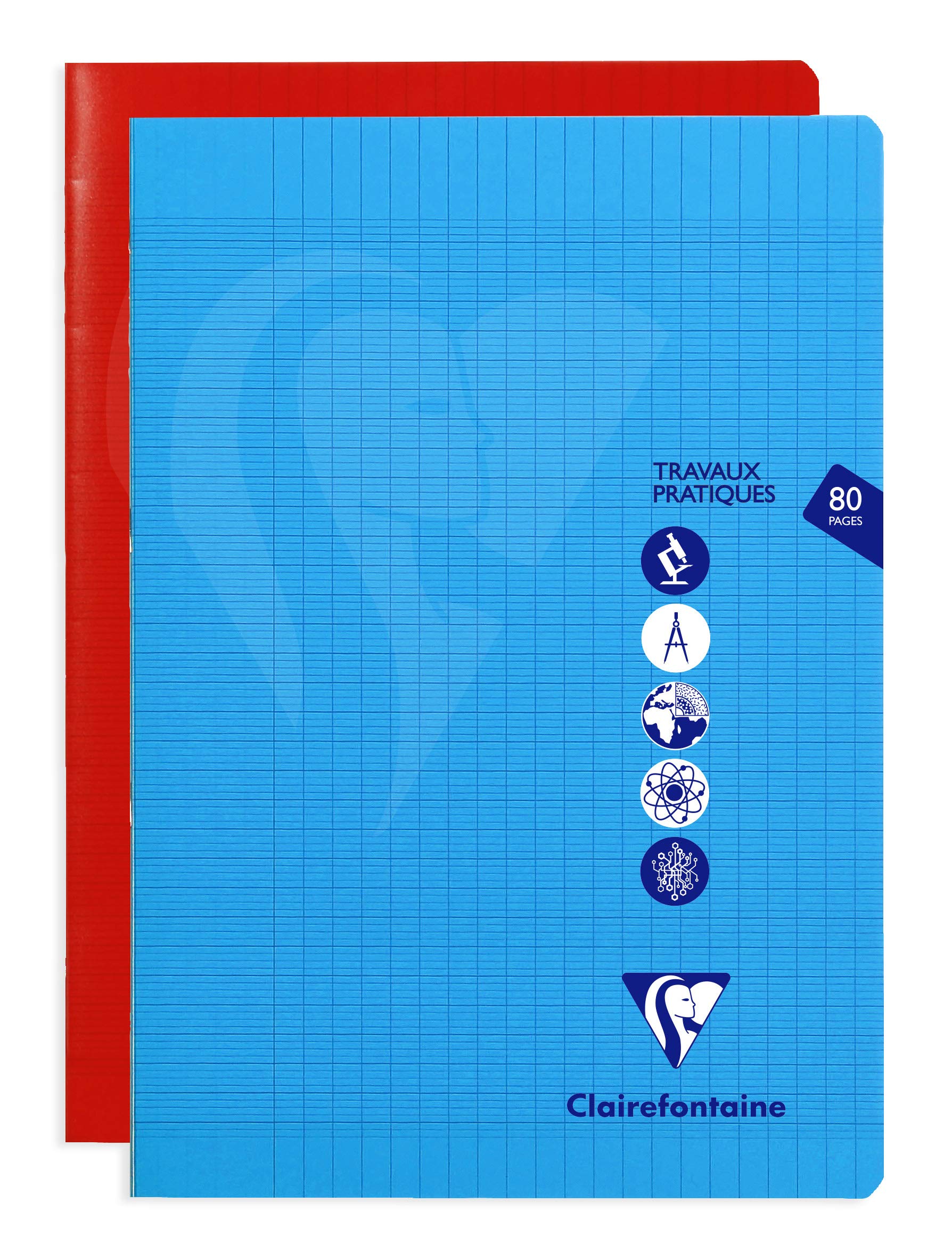Clairefontaine 303167C - Stapled Mimesys Notebook - Size: A4 21x29,7 cm - 80 Seyes Ruled 90 g and Plain White 125 g Pages - Polypro Cover - Random Colour