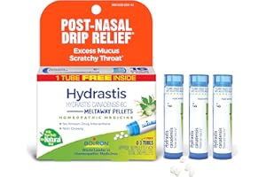 Boiron Hydrastis Canadensis 6C Homeopathic Medicine for Post-Nasal Drip Relief, Excess Mucus, Scratchy Throat - 3 Count (240 Pellets)