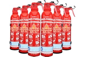 ZIQIANHARD Fire Extinguisher for Home, 6 Pack Vehicle Fire Extinguishers with Mount, Portable Fire Extinguisher Effective on A, B, C, K Fires, Water-Based Extinguisher for Car Boat Office Truck Kitchen Garage