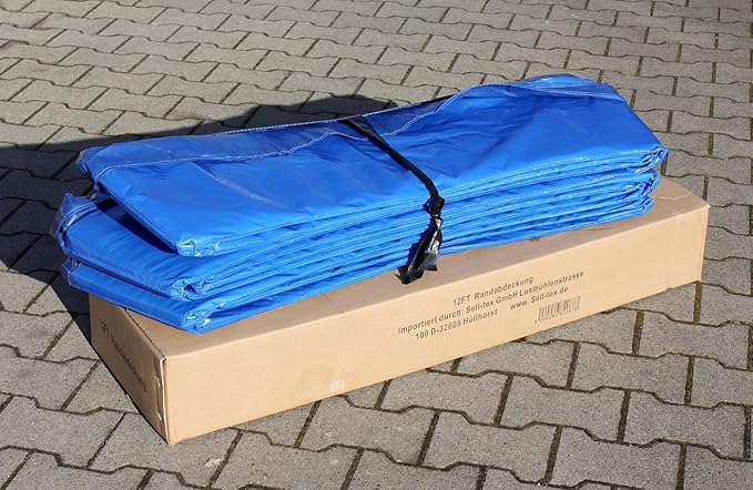 Premium Federabdeckung 395 cm 3,96-4,0 m für Trampolin Randabdeckung Randschutz Abdeckung PVC zweiseitig - UV Beständig