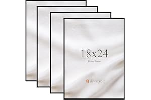 eletecpro 18x24 Poster Frame Set of 4 Black Picture frame with 4 Detachable Strips Large Gallery Photo Frame Wall Decor Displayed Horizontally and Vertically for Art Paintings