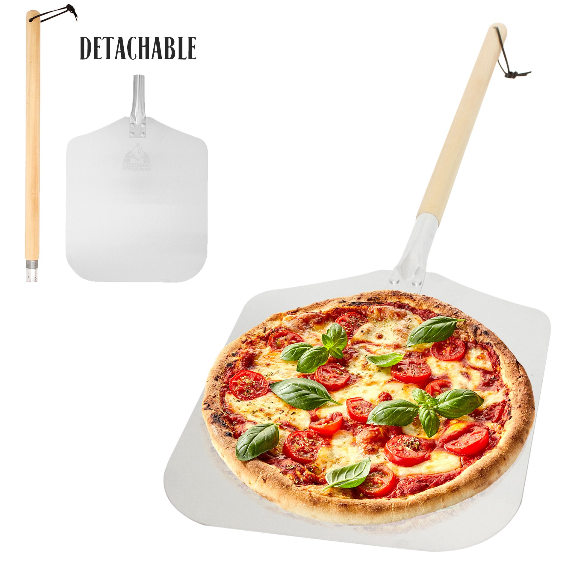 Buy Chicago Brick Oven Pizza Peel 12" x 14", Pizza Paddle, 35.5" Long