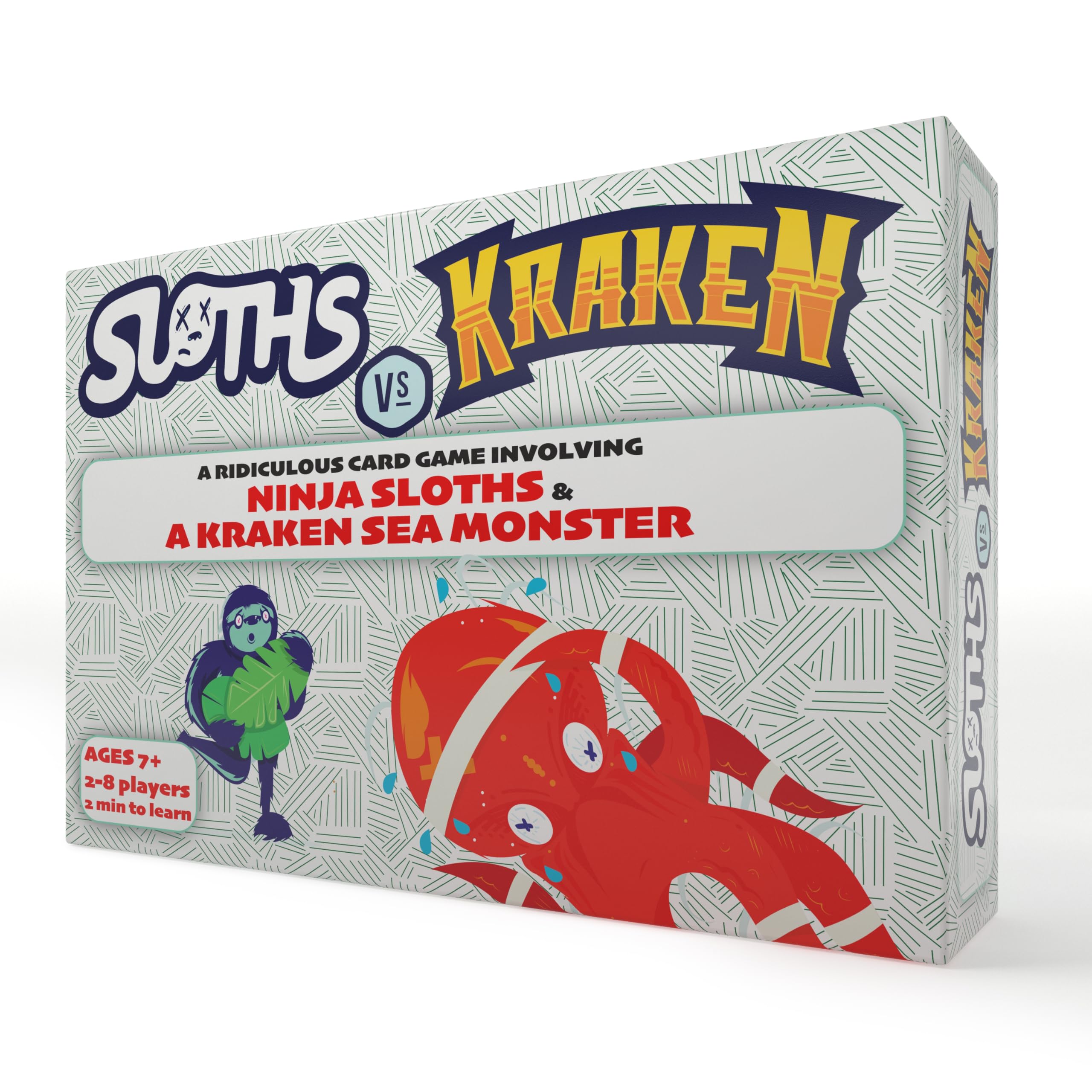 Sloths vs Kraken | An Action Packed Card Game Involving Sassy Ninja Sloths | Fast, Fun, & Easy to Learn | 2+ Players | Kids & Children | Age 7+ | Perfect for Holidays | Travel | Camping