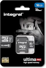 Integral UltimaPro 16GB MicroSDHC Class 10 U1 Memory Card with SD Adapter 40MB/s view 3