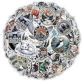 50 Pcs Alaska Stickers Pack, Adventure Wilderness Vinyl Decals with Mountains, Wildlife, Aurora Borealis, Camping, Hiking, Fishing, Nature Travel Designs for Water Bottles, Laptops, Scrapbooking
