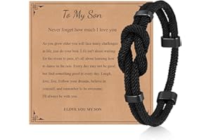 TempBeau Love Knot Bracelet Gift for Men - Braided Cord Rope Bracelets for Men,String Bracelet with Infinity Knot Anniversary Birthday Gifts