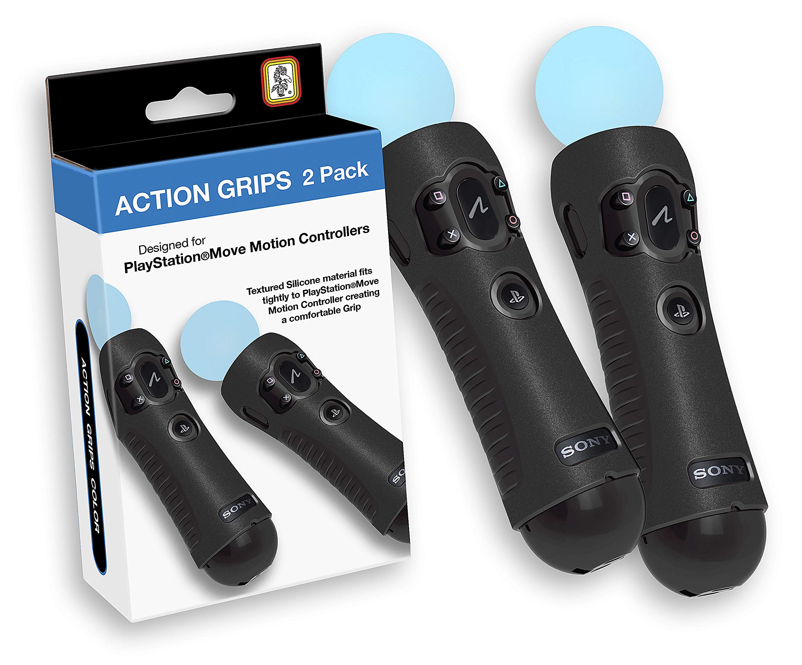 Game Traveler RDS - Licensed Sony PlayStation Action Grips for PlayStation Move Motion Controllers – Textured Silicone
