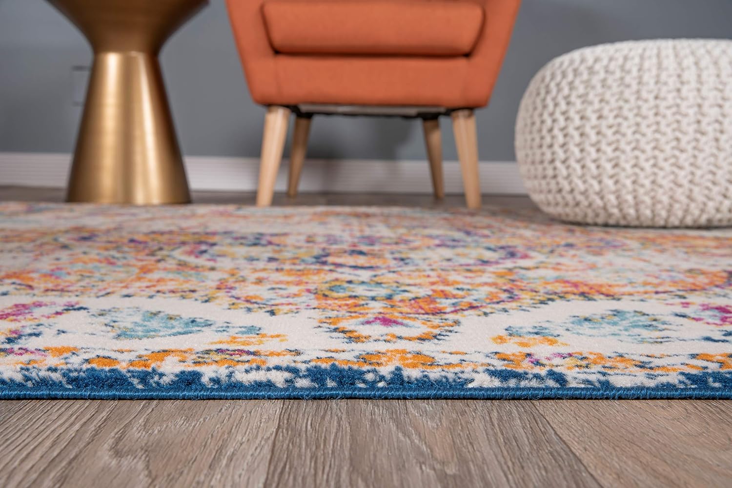 Rugshop Vintage Distressed Bohemian Area Rug 5' x 7' Multi: Furniture & Decor