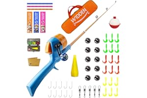 WIDDEN Kids Fishing Pole, Telescopic Fishing Rod, Toddler Collapsible Fishing Rod and Reel Combo with Tackle Box, Fishing Line, Bobber, and Soft Lures for Boy, Girl, Youth, Beginner, Over 4 Years Old