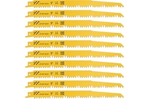 10-Piece 9-Inch Reciprocating Saw Blades Set, Bi-Metal Demolition Blades for Metal, Wood and PVC, Universal Sawzall Blades wi