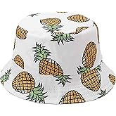 Joylife Banana Print Bucket Hat Fruit Pattern Fisherman Hats Summer Reversible Packable Cap
