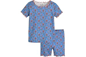 moimoln 6M-8Y Soft Cotton Modal Baby Toddler Pajamas Boys Girls Snug fit Pjs Daily Short Summer Flower Character