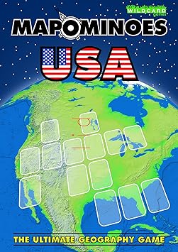 MAPOMINOES USA The Ultimate Geography Game Fun & educational travel card game about US states for kids teens and adults