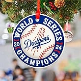Dodgers World Series Christmas Decorations Baseball Championship Team List Ceramic Christmas Ornament Decorations World Series Victory Christmas Baseball Gifts Souvenirs for Baseball Fans (B)