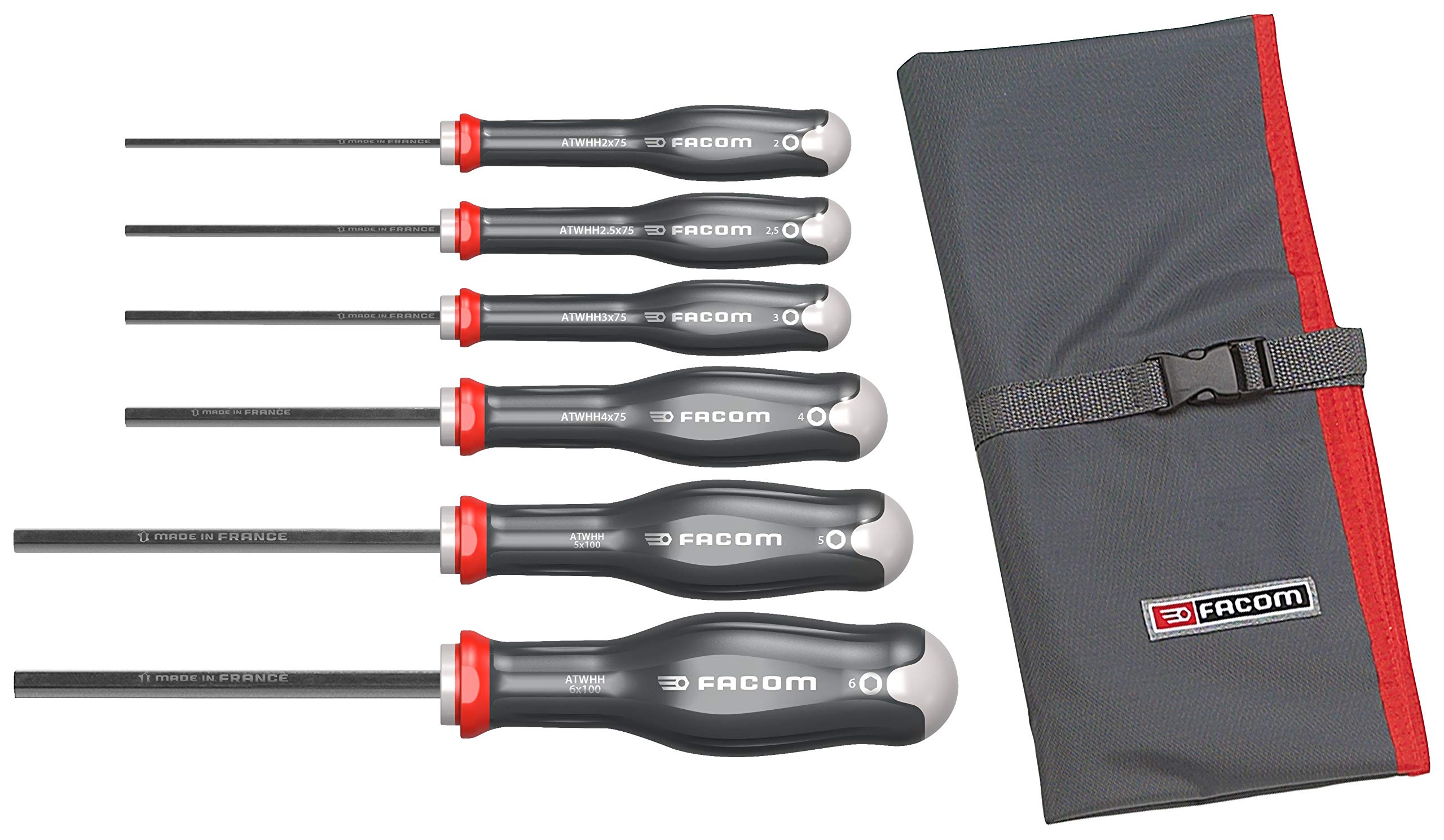 FACOM ATWHH.JT6 Set of 6 PROTWIST Screwdrivers with 6-Sided Perforations
