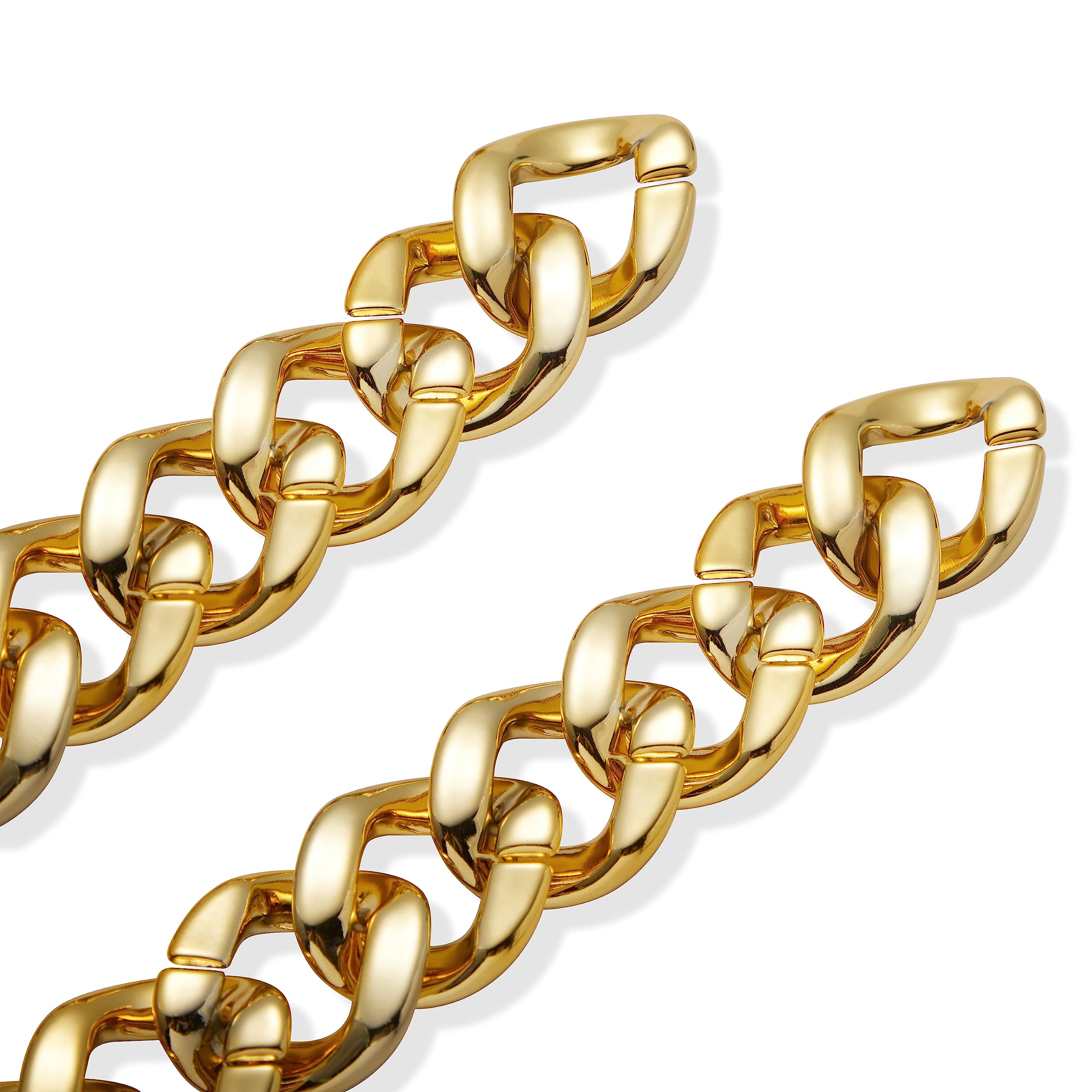 Spooktacular Creations Spooktacular Creations Chunky Fake Gold Chain for Hip Hop Rapper Costume Jewelry, Fake Plastic Gold Necklace Accessories for 80s 90s Men Women Halloween Costume Dress Up Party Props