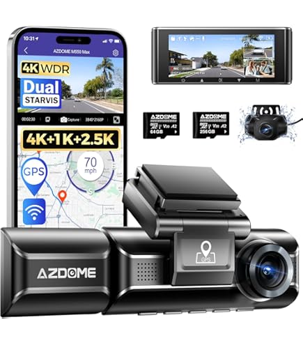 Amazon.com: AZDOME M550 Max 3 Channel Dash Cam with 3-Lead Type-C