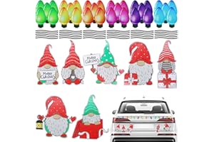 ZOCONE 67 Pcs Reflective Santa Light Bulb Car Magnets Decorations, Christmas Magnets for Car Xmas Holiday Mailbox Window Garage Magnets Decoration Refrigerator Decal