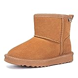 FANTURE Kids Snow Boots Boys Girls Winter Boots Cow