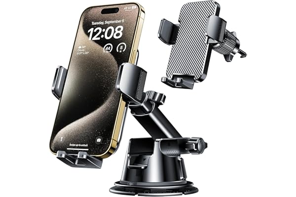 Qifutan Dash Mounted Holders Phone Holders for Your Car Phone Mount for Car Windshield Dashboard Air Vent Universal Desk Mounts Hands Free Automobile Cell Phone Holder Fit for iPhone Smartphone