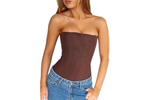 UAURORAO Women Mesh Renaissance Corset Top Strapless Back Zip Up Boned Bustier Tops Y2k Going Out Tube Bandeau Tops