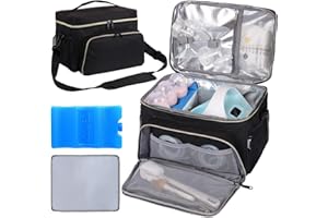 Timoxi Breast Pump Bag Fit for Spectra S1 and S2, Pumping Bag with Breastmilk Ice Pack & Waterproof Mat, Perfect for Working Moms and Travel