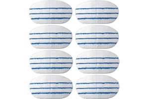 F FLAMMI 8 Pack Steam Mop Pads for PurSteam ThermaPro 10-in-1 Steam Mop Washable Reusable Pads by Flammi
