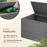 CASARIA 280L Waterproof Garden Storage Box Grey Plastic with Lid view 6